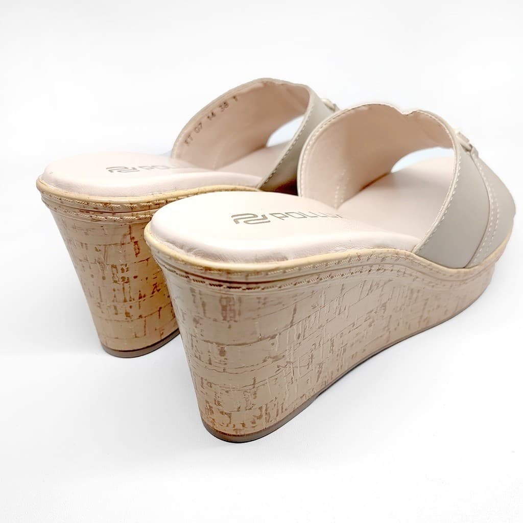 Thumbnail gambar ke-7 produk Pollux Terra Ek Gabus WPOKT 07 - Sandal Wedges Wanita Bahan Kulit Asli