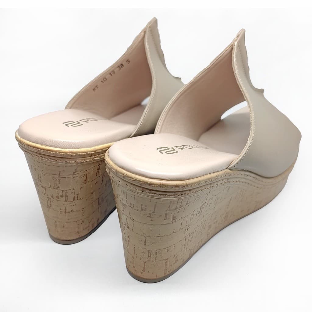 Thumbnail gambar ke-7 produk Pollux Terra Ek Gabus WPOKT 10 - Sandal Wedges | Selop Wedges | Wedges Wanita Bahan Kulit