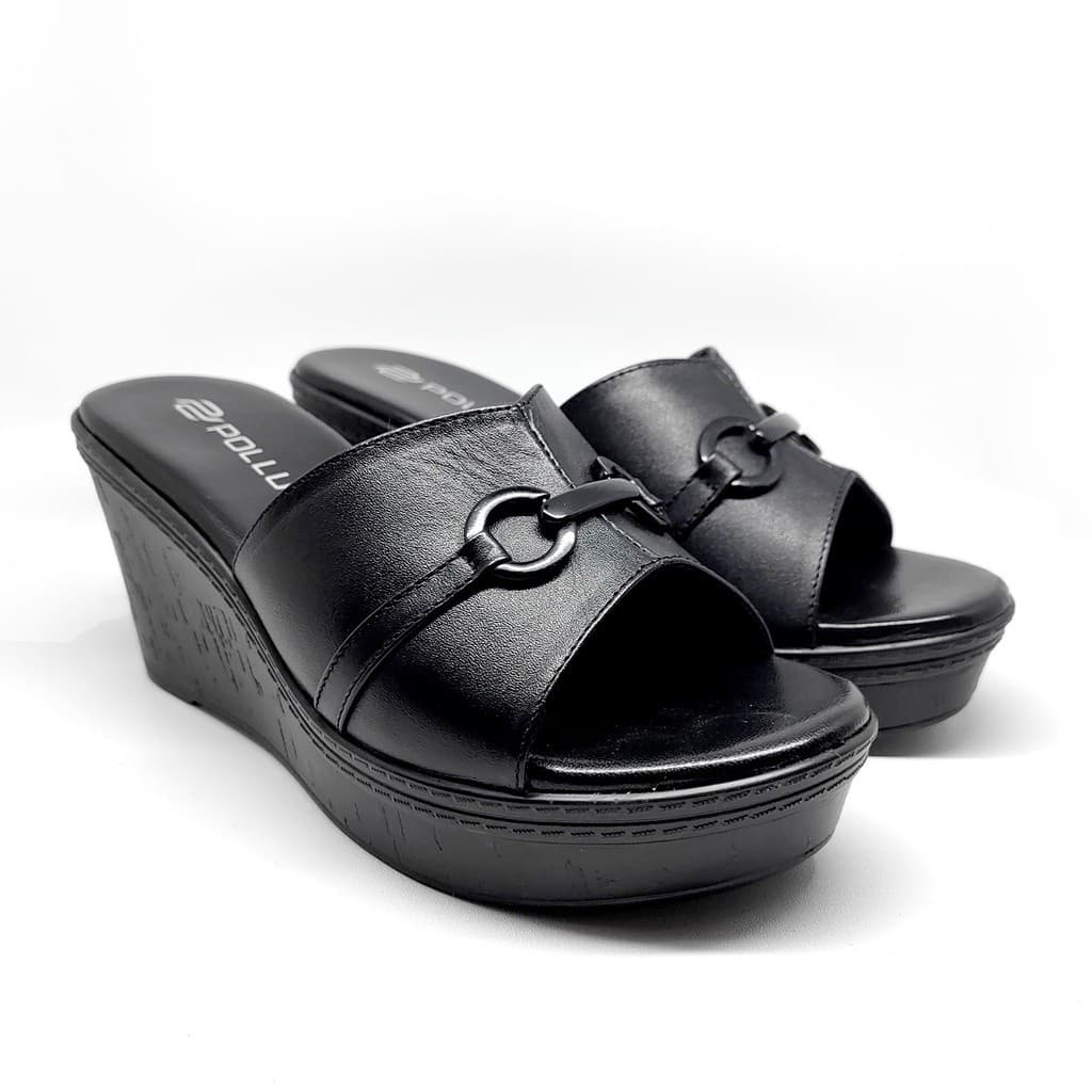 Thumbnail gambar ke-2 produk Pollux Terra Ek Gabus WPOKT 07 - Sandal Wedges Wanita Bahan Kulit Asli