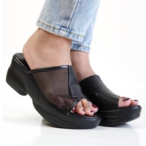 Thumbnail gambar ke-10 produk Pollux Daily WPOCO 31 | Selop Wedges | Sandal Wedges | Wedges Wanita Bahan Kulit