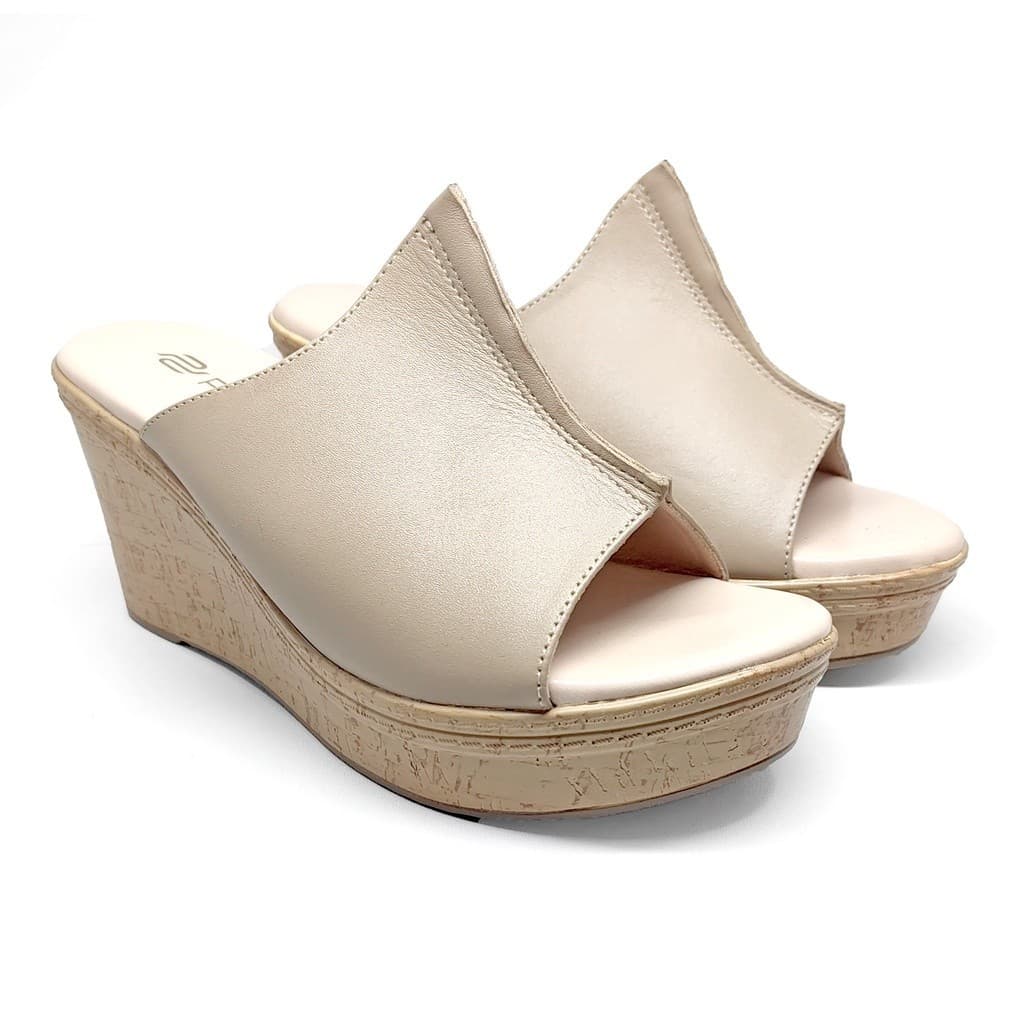 Thumbnail gambar ke-5 produk Pollux Terra Ek Gabus WPOKT 10 - Sandal Wedges | Selop Wedges | Wedges Wanita Bahan Kulit