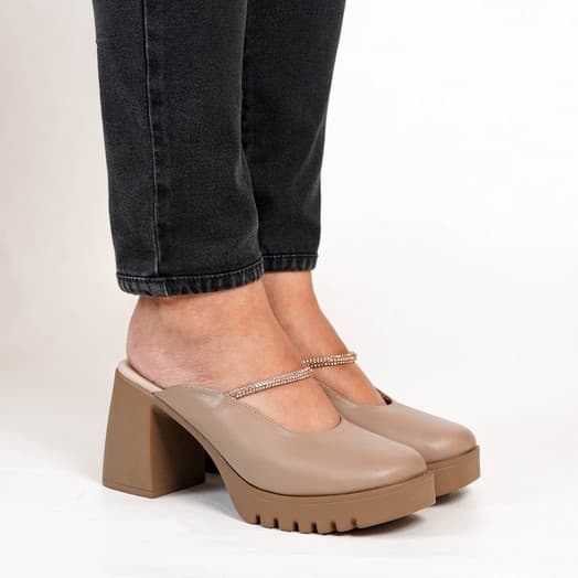 Thumbnail gambar ke-2 produk Pollux Bold WPOAY 21 Sandal Selop Wanita | Sandal Selop Kulit Wanita | Sandal Heels 7Cm