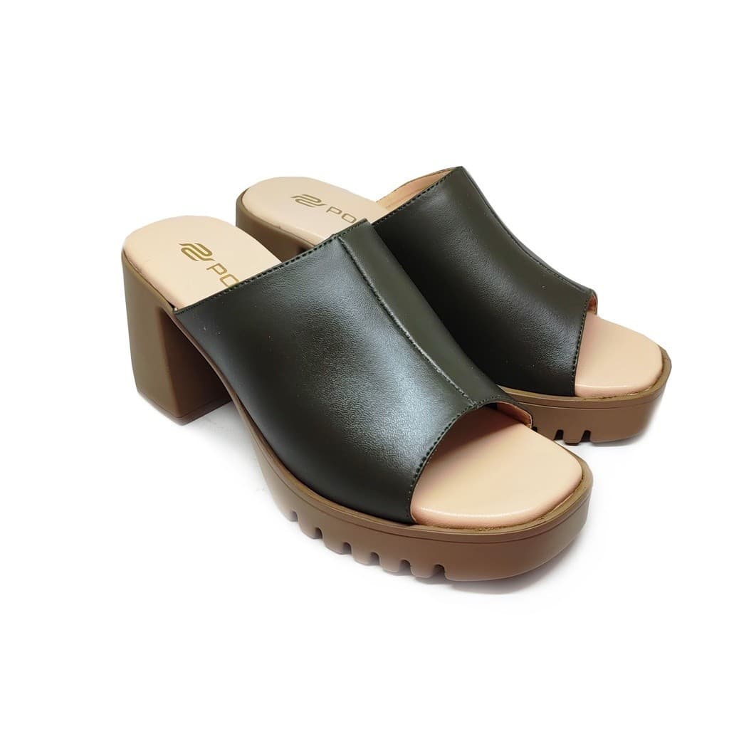 Thumbnail gambar ke-2 produk Pollux Classic WPOAY 08 - Sandal Chunky Heels Wanita Berbahan Kulit | Hak 7Cm