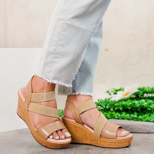 Thumbnail gambar ke-2 produk Pollux Bold WPOKT 25 - Sepatu Sandal Wedges Wanita Kekinian 8Cm