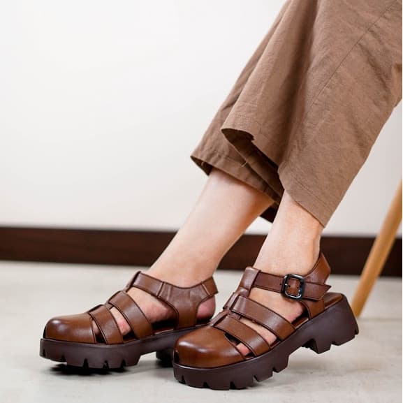 Gambar ke-8 produk Pollux Bold WBB 852 Sepatu Sandal Wanita Bahan Kulit Asli | Sandal Wedges | Sandal Traveling