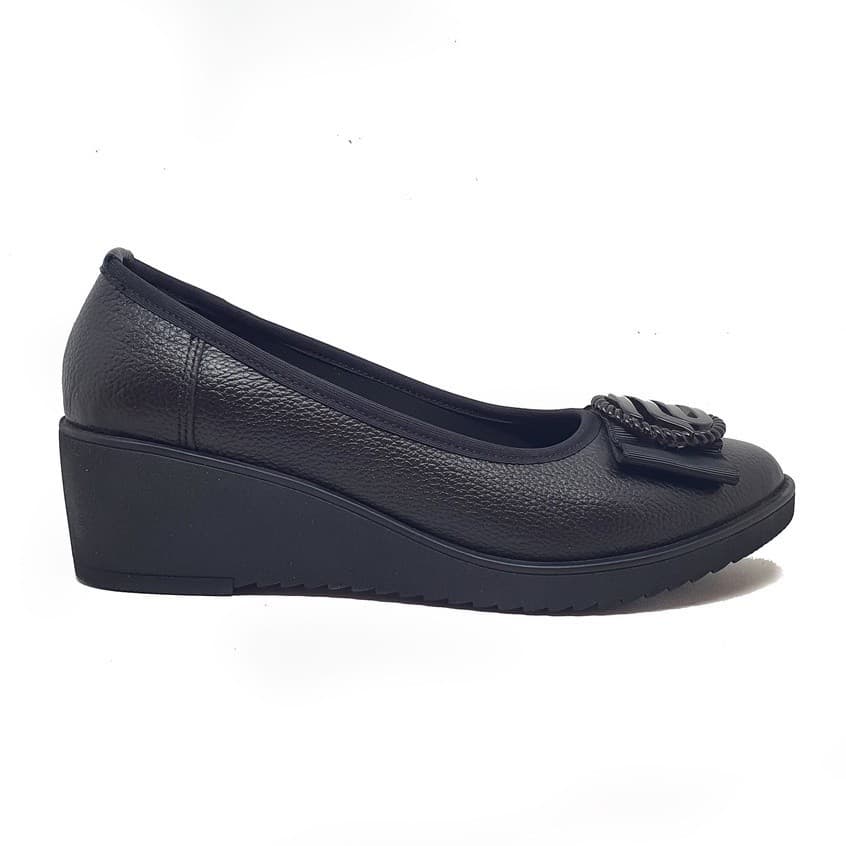 Thumbnail gambar ke-4 produk Pollux Monday WPOBW 01 - Sepatu Wedges | Sepatu Kerja Wanita | Pantofel Wanita Hitam
