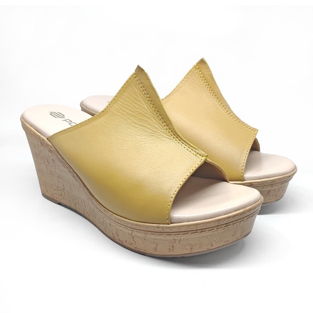 Thumbnail gambar ke-2 produk Pollux Terra Ek Gabus WPOKT 10 - Sandal Wedges | Selop Wedges | Wedges Wanita Bahan Kulit