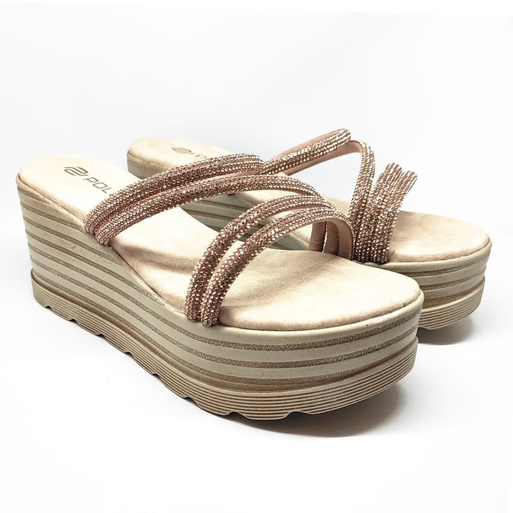 Gambar ke-10 produk Pollux Bold WPOGO 03 - Sandal Wedges | Wedges Tinggi | Wedges Wanita Kulit