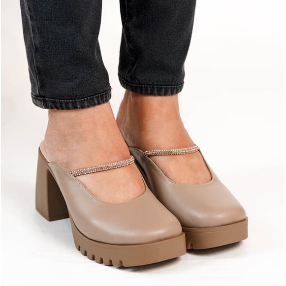 Thumbnail gambar ke-4 produk Pollux Bold WPOAY 21 Sandal Selop Wanita | Sandal Selop Kulit Wanita | Sandal Heels 7Cm