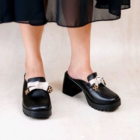 Thumbnail gambar ke-4 produk Pollux Classic WPOAY 07 - Sandal Selop Wanita Bahan Kulit | Heels Wanita 7Cm