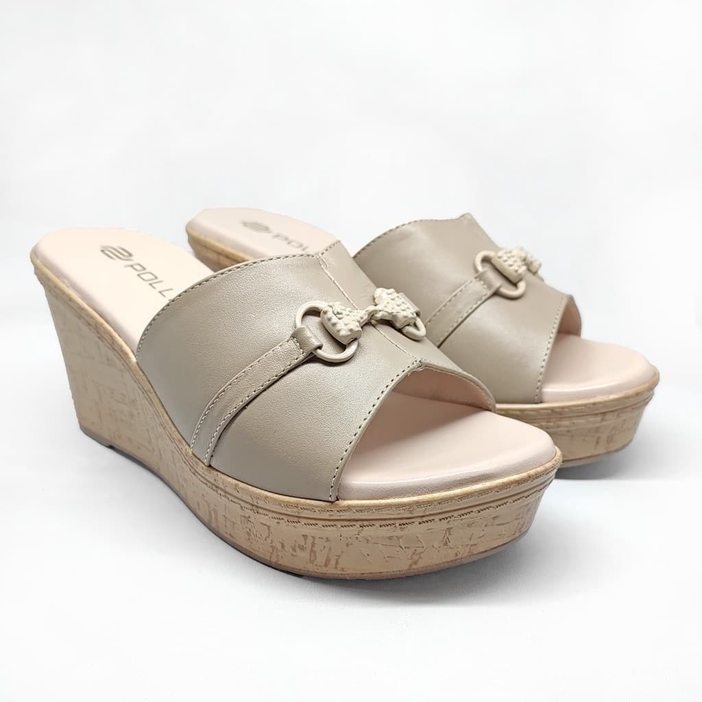 Thumbnail gambar ke-5 produk Pollux Terra Ek Gabus WPOKT 07 - Sandal Wedges Wanita Bahan Kulit Asli
