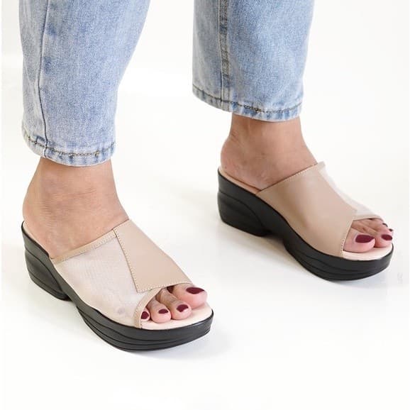 Thumbnail gambar ke-4 produk Pollux Daily WPOCO 31 | Selop Wedges | Sandal Wedges | Wedges Wanita Bahan Kulit