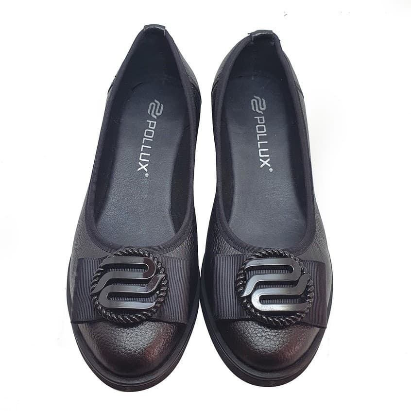 Thumbnail gambar ke-3 produk Pollux Monday WPOBW 01 - Sepatu Wedges | Sepatu Kerja Wanita | Pantofel Wanita Hitam