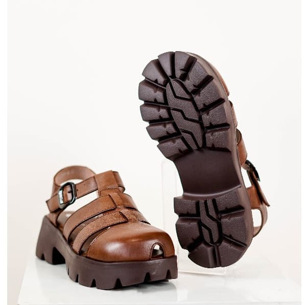 Thumbnail gambar ke-7 produk Pollux Bold WBB 852 Sepatu Sandal Wanita Bahan Kulit Asli | Sandal Wedges | Sandal Traveling