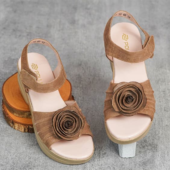 Thumbnail gambar ke-4 produk Pollux Daily WPOCO 66 | Sandal Wanita Bahan Kulit | Wedges Wanita | Sepatu Sandal Wanita
