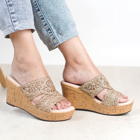 Thumbnail gambar ke-2 produk Pollux Terra Ek Gabus WPOKT 23 - Sandal Wedges | Sepatu Wedges | Wedges Pesta