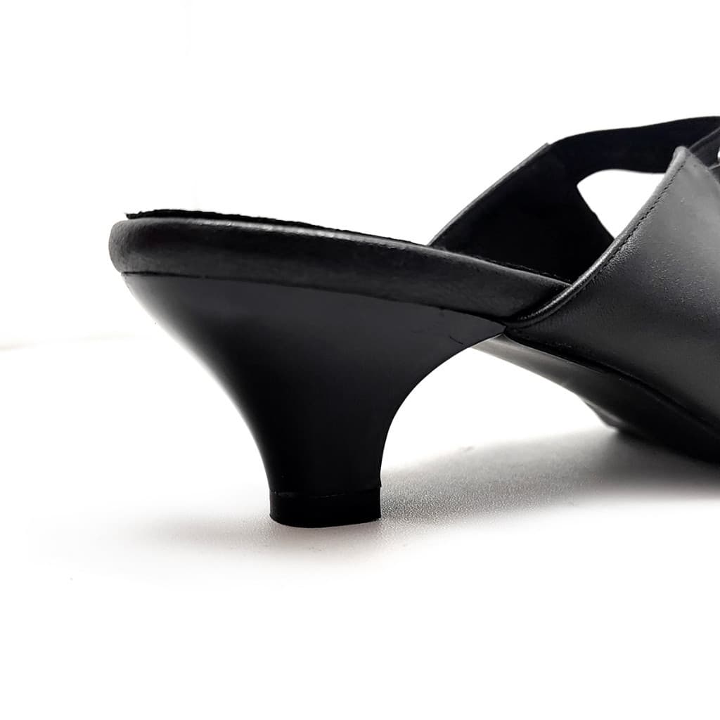 Thumbnail gambar ke-7 produk Pollux WPOAQ 100 Selop Heels | Mules Heels | Selop Wanita Bahan Kulit Heels 3Cm
