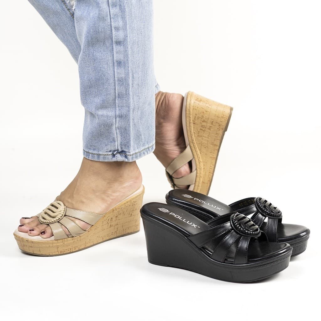 Thumbnail gambar ke-2 produk Pollux Terra Ek Gabus WPOKT 02 -Sandal Wedges Wanita