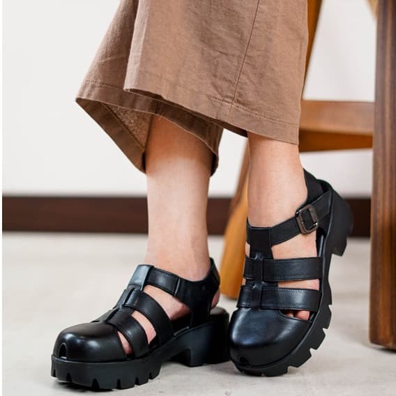 Thumbnail gambar ke-2 produk Pollux Bold WBB 852 Sepatu Sandal Wanita Bahan Kulit Asli | Sandal Wedges | Sandal Traveling