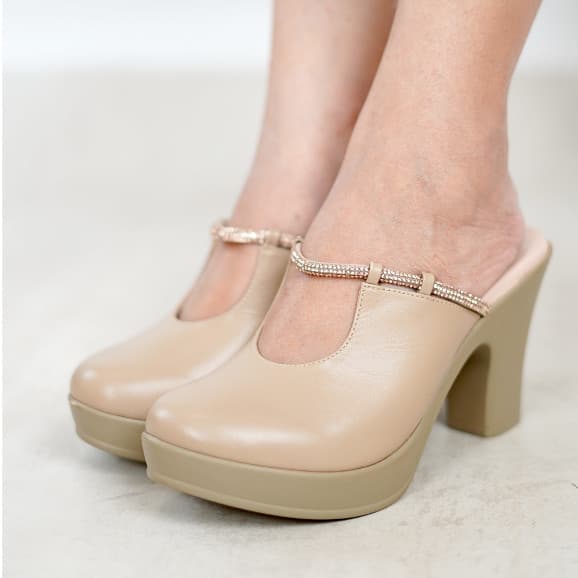 Gambar ke-10 produk Pollux Classic WPOGP 37 | WPOGU 09 - Sandal Heels Wanita Bahan Kulit Asli Tinggi Hak 9cm