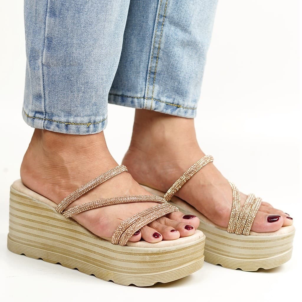 Gambar produk Pollux Bold WPOGO 03 - Sandal Wedges | Wedges Tinggi | Wedges Wanita Kulit