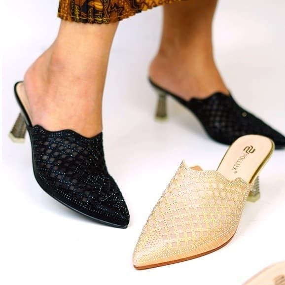 Thumbnail gambar ke-2 produk Pollux Aurora | Selop Heels | Heels Pesta | Heels Wanita - WDQ 9578
