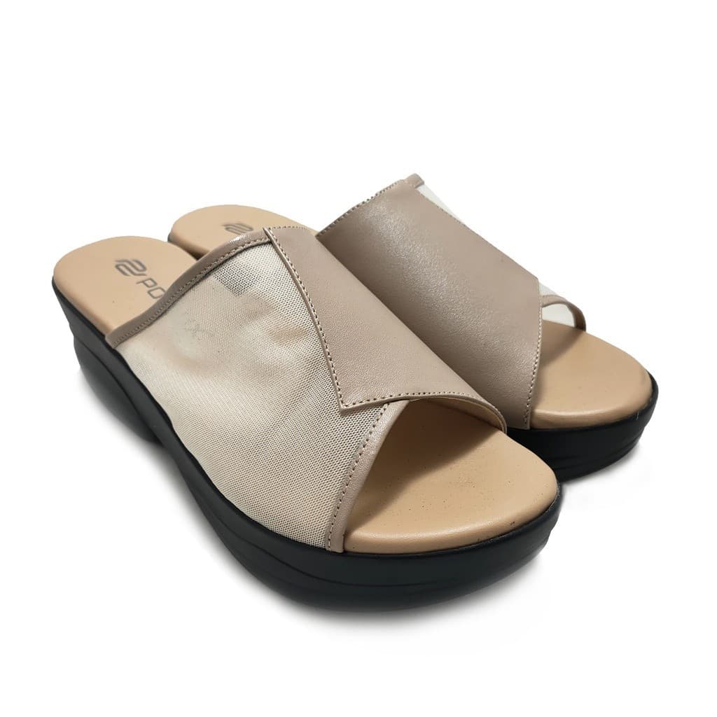 Thumbnail gambar ke-6 produk Pollux Daily WPOCO 31 | Selop Wedges | Sandal Wedges | Wedges Wanita Bahan Kulit