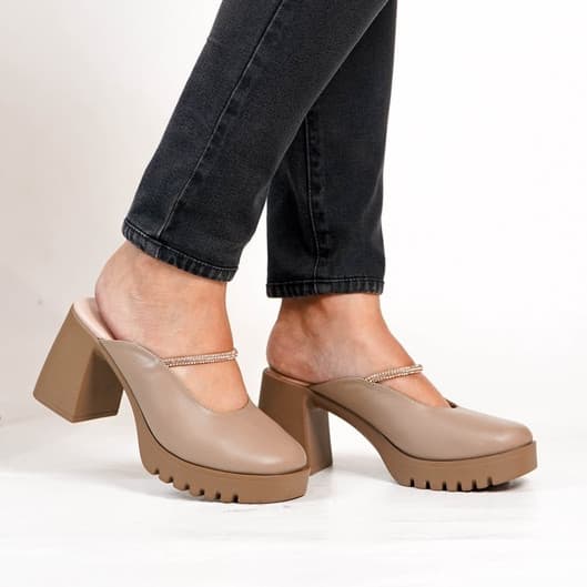 Gambar ke-7 produk Pollux Bold WPOAY 21 Sandal Selop Wanita | Sandal Selop Kulit Wanita | Sandal Heels 7Cm