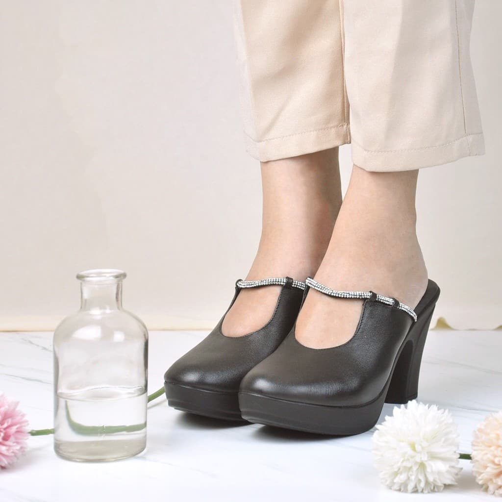 Thumbnail gambar ke-4 produk Pollux Classic WPOGP 37 | WPOGU 09 - Sandal Heels Wanita Bahan Kulit Asli Tinggi Hak 9cm