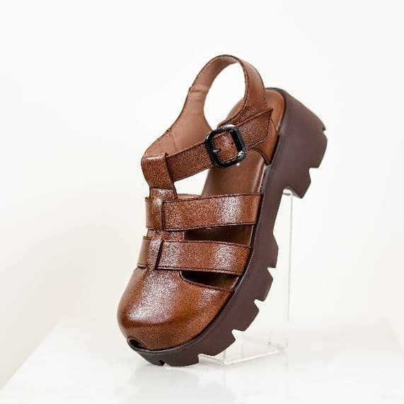 Thumbnail gambar ke-6 produk Pollux Bold WBB 852 Sepatu Sandal Wanita Bahan Kulit Asli | Sandal Wedges | Sandal Traveling