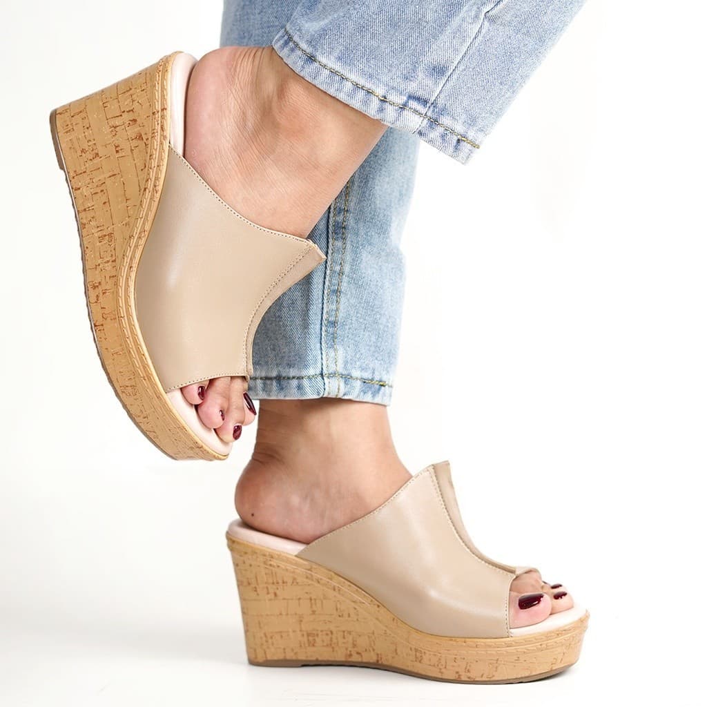 Gambar ke-10 produk Pollux Terra Ek Gabus WPOKT 10 - Sandal Wedges | Selop Wedges | Wedges Wanita Bahan Kulit