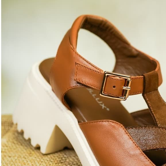 Thumbnail gambar ke-3 produk Pollux Bold WPOLU 03 - Sepatu Sandal Wanita Hak Chunky | Sandal Kekinian | Sandal Kulit Wanita