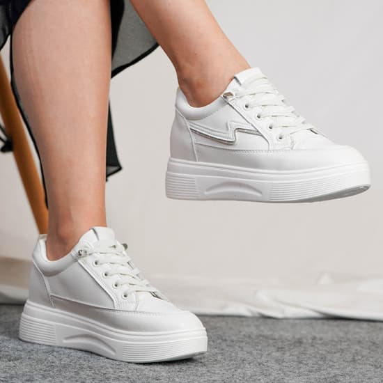 Thumbnail gambar ke-3 produk Pollux Jinju WTS 2101 - Sneakers Putih Wanita | Sepatu Wedges Wanita | Sneakers Wanita Kekinian