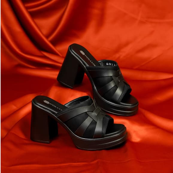 Thumbnail gambar ke-2 produk Pollux Classic WPOAS 09 - Sandal Heels Wanita Kekinian Berbahan Kulit Asli | Tinggi Heels 9Cm