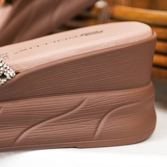 Thumbnail gambar ke-4 produk Pollux Classic WPOFU 04 - Sandal Wedges Wanita Bahan Kulit Tinggi Wedges 6 Cm