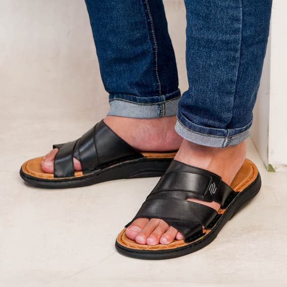 Gambar produk Pollux PPOCX 13 - Sandal Pria Slop Kulit Kekinian Original