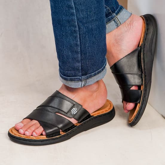Gambar ke-1 produk Pollux PPOCX 13 - Sandal Pria Slop Kulit Kekinian Original