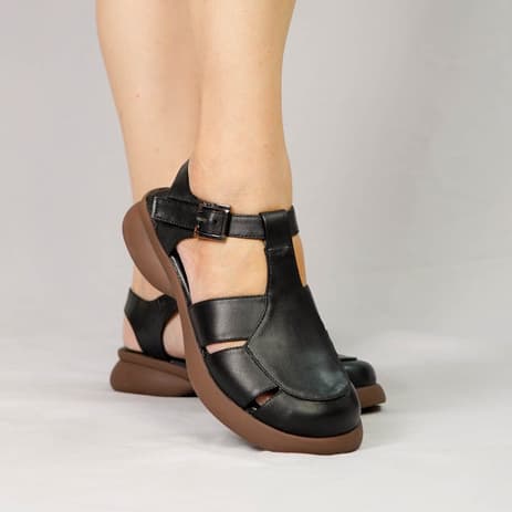 Thumbnail gambar ke-6 produk Pollux Daily WPOMO 05 - Sandal Wanita Bahan Kulit | Wedges Wanita | Sepatu Sandal Wanita
