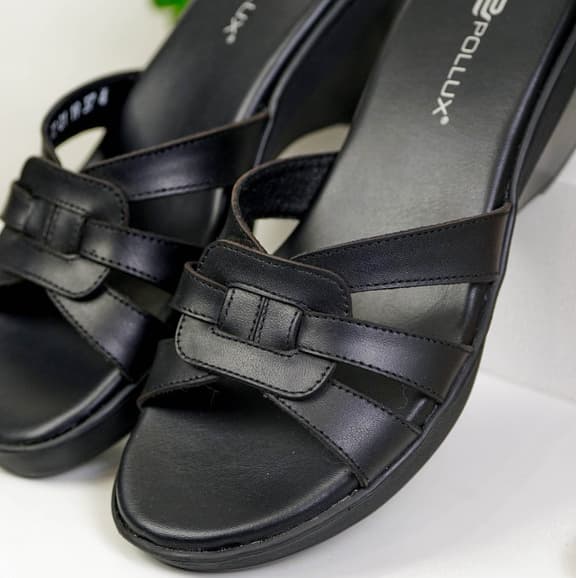 Gambar ke-1 produk Pollux WPOJT 01 Sandal Wedges | Wedges Pesta | Wedges Wanita Bahan Kulit