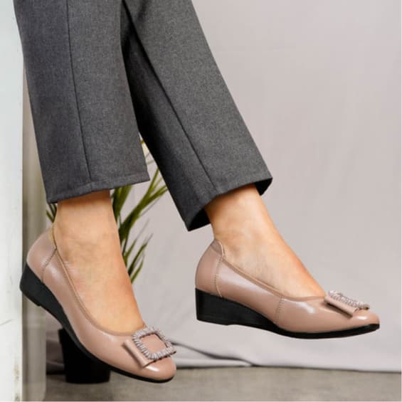 Thumbnail gambar ke-3 produk Pollux Monday WDQ 8588 - Sepatu Kerja Wedges | Sepatu Kulit Wedges Wanita