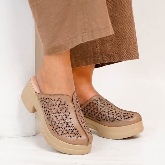 Thumbnail gambar ke-2 produk Pollux Daily WPOCS 02 | Sandal Wedges Wanita Bahan Kulit Asli | Tinggi 5Cm