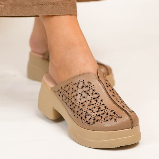 Thumbnail gambar ke-4 produk Pollux Daily WPOCS 02 | Sandal Wedges Wanita Bahan Kulit Asli | Tinggi 5Cm
