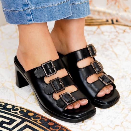Thumbnail gambar ke-4 produk Pollux Simplicity WPOAT 08 - Sandal Heels 7Cm Wanita Berbahan Kulit
