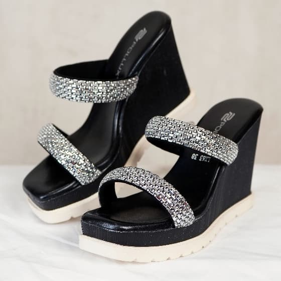 Thumbnail gambar ke-2 produk Pollux WPOLX 63 - Wedges Wanita Kekinian | Sandal Wedges Kulit