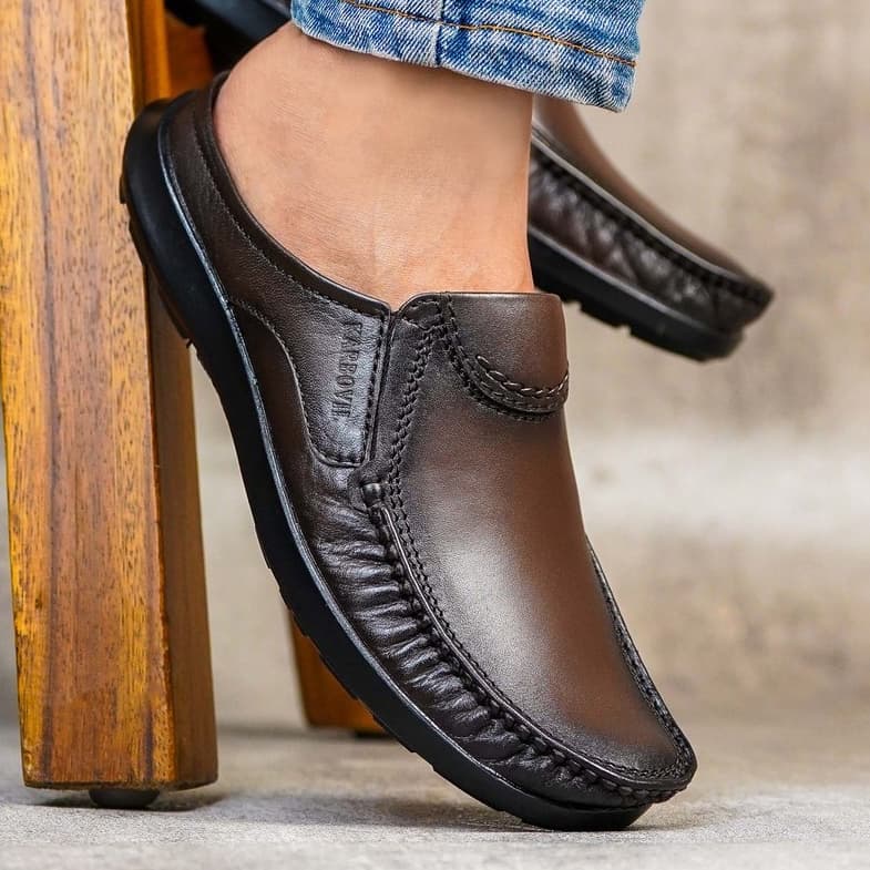 Thumbnail gambar ke-4 produk Karbovil PEL 9017 - Sepatu Selop Pria Bahan Kulit Asli | Sepatu Slip On | Sepatu Kerja Formal Pria