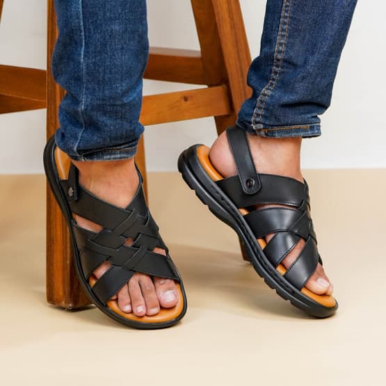 Gambar produk Jim Joker Hoya 3ZR - PJJHY 3ZR Sepatu Sandal Pria Casual | Sandal Pria Terbuat Dari Bahan Kulit Asli