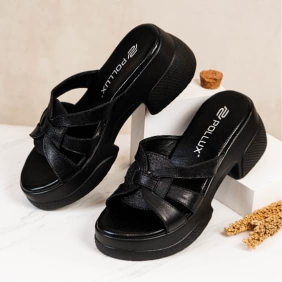 Thumbnail gambar ke-2 produk Pollux Daily WPOCS 01 | Sandal Wedges Wanita Kulit | Sandal Heels Wanita