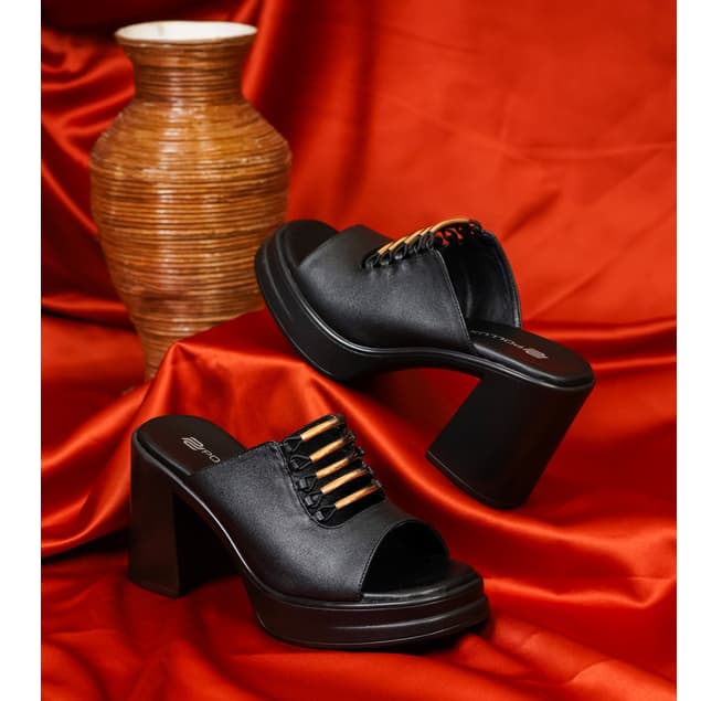 Thumbnail gambar ke-3 produk Pollux Classic WPOAS 10- Sandal Heels Wanita Kekinian Berbahan Kulit Asli | Tinggi Heels 9Cm