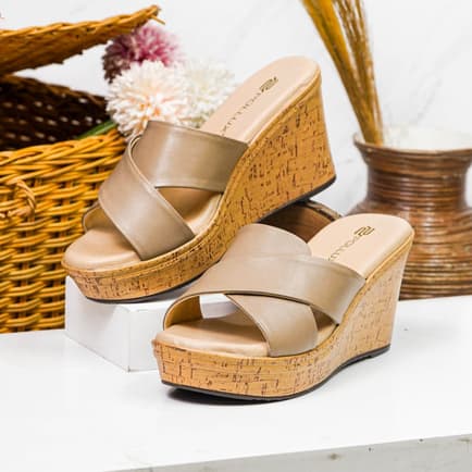 Thumbnail gambar ke-2 produk Pollux Bold WPOKT 32 - Sandal Wedges Wanita Kekinian Terbuat Dari Bahan Kulit Asli