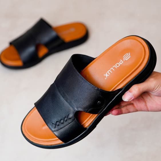 Thumbnail gambar ke-3 produk Pollux PPOCR 02 Sandal Kulit Pria Bahan Kulit Asli